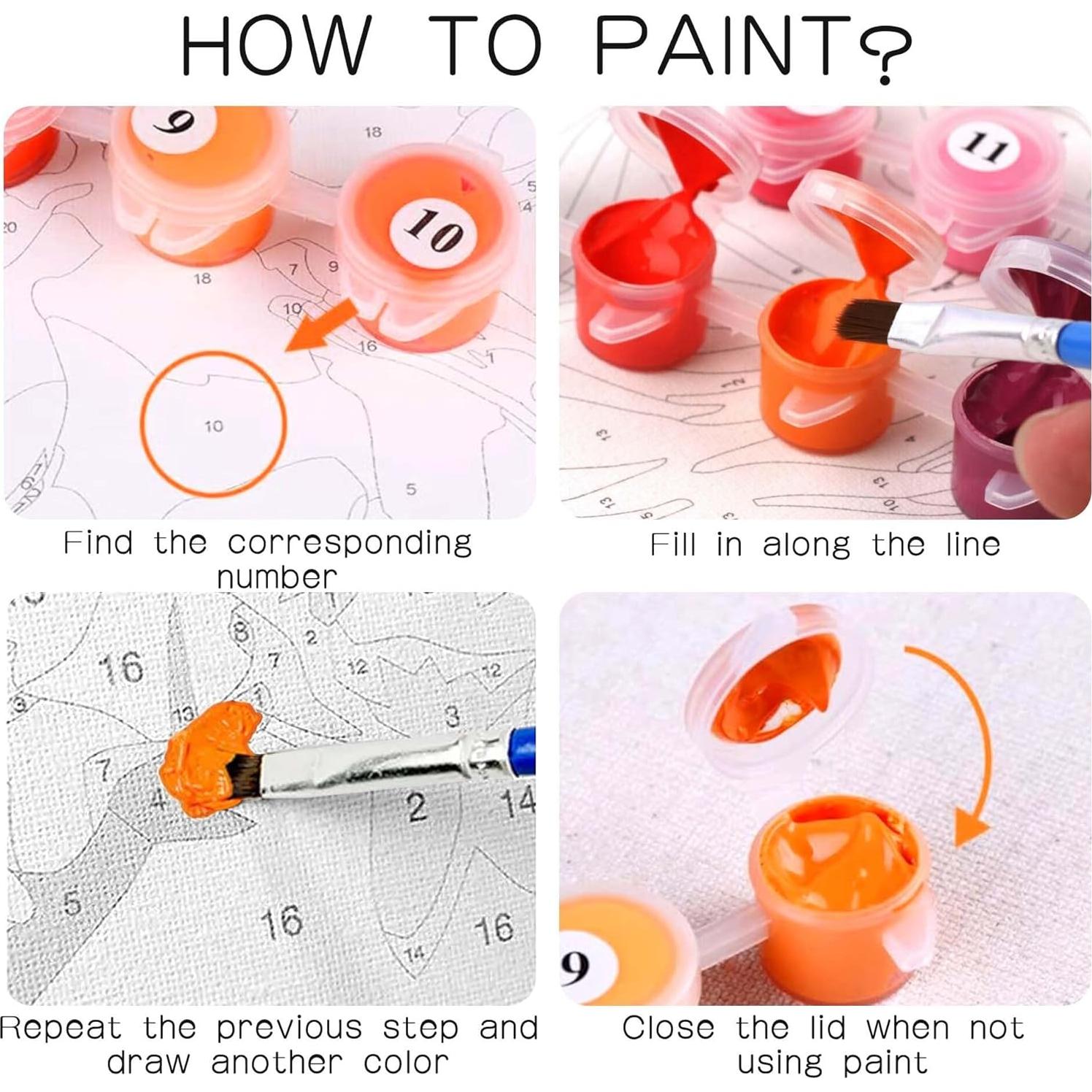 Kit de Pintura por Números Diymood 30x40 cm Floral Acrílico