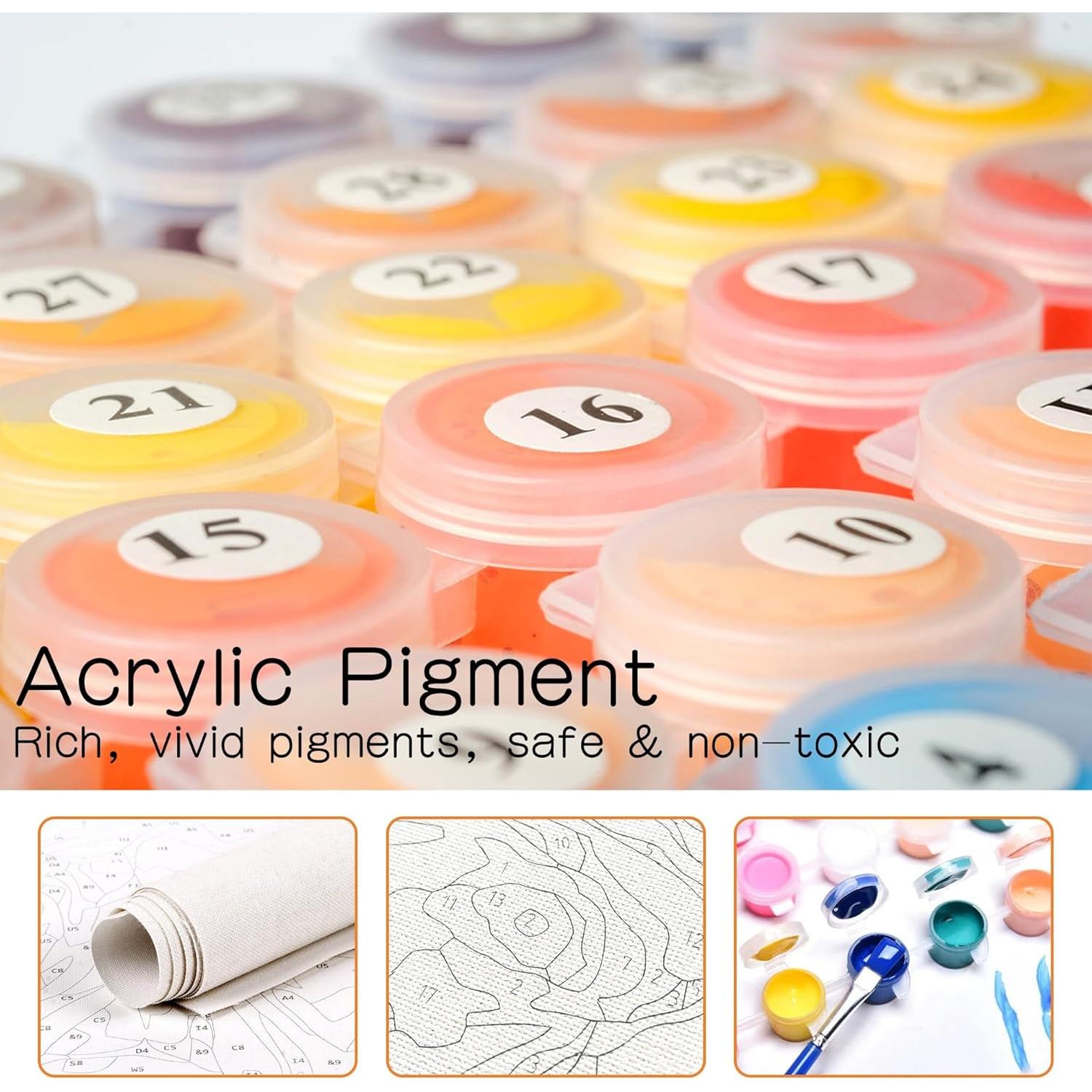 Kit de Pintura por Números Diymood 30x40 cm Floral Acrílico