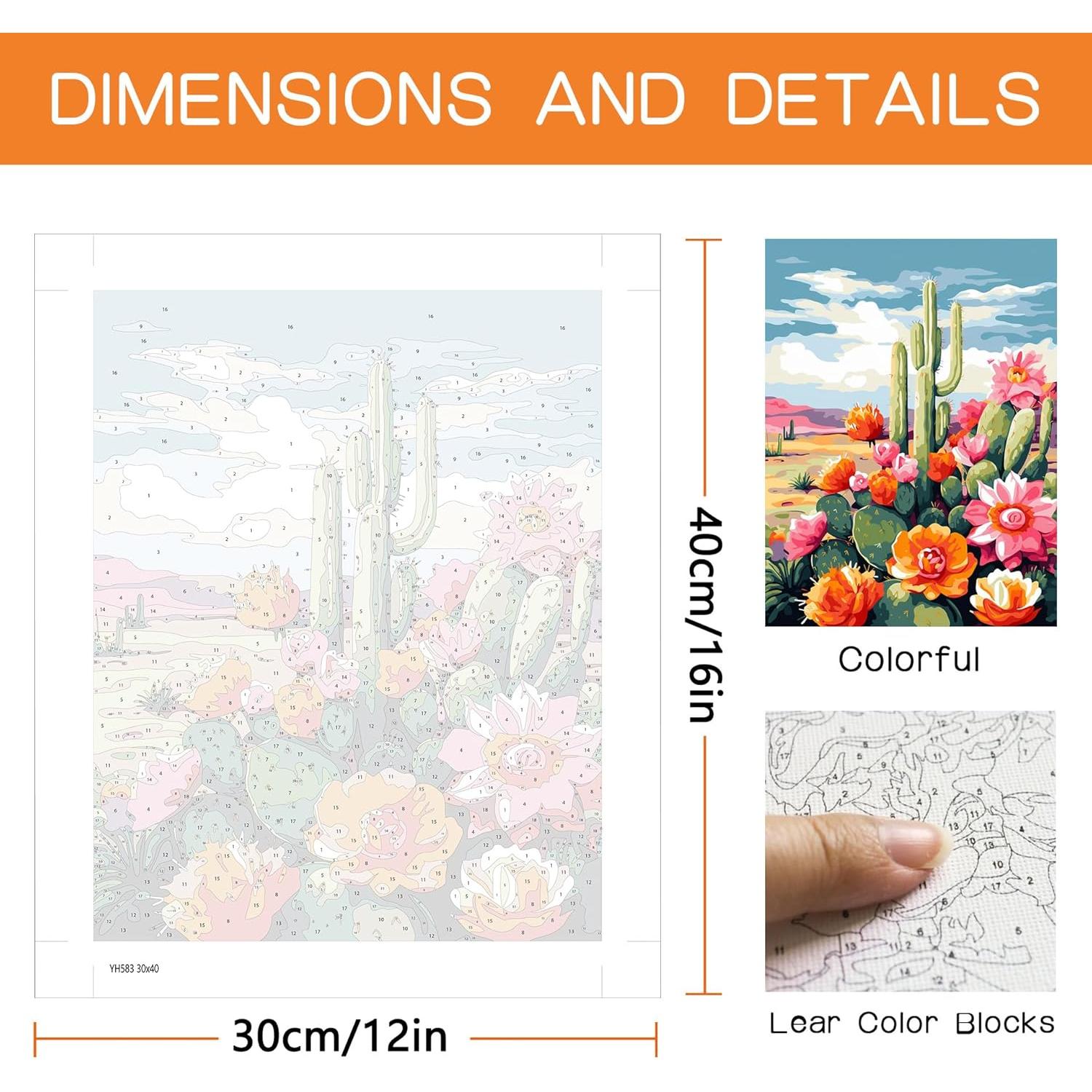 Kit de Pintura por Números Diymood 30x40 cm Floral Acrílico