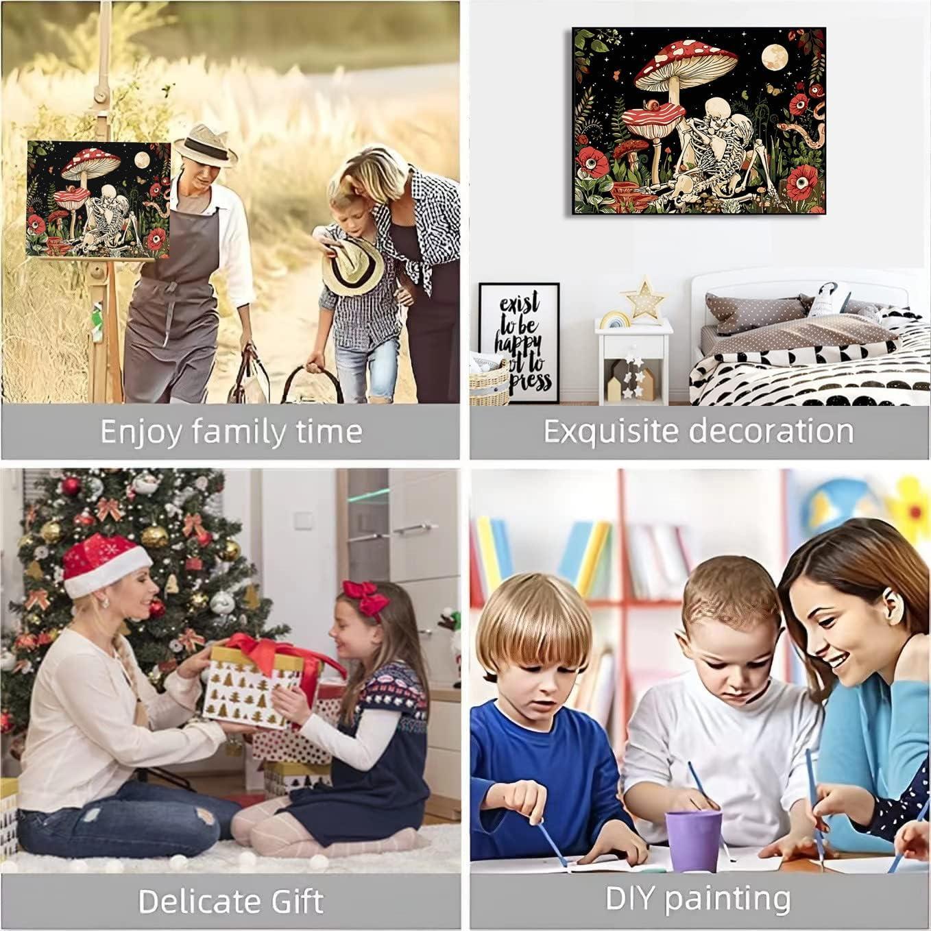 Pintura por Números KOEMHXB Hongo Esqueleto 40x51 cm