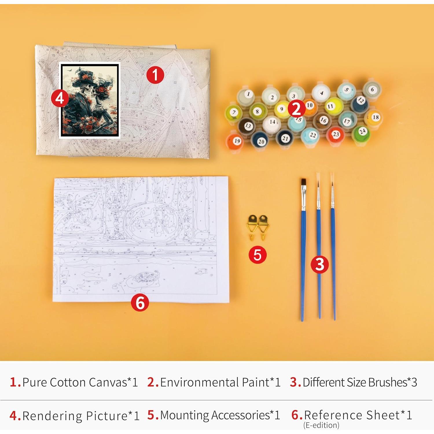 Kit de Pintura por Números Rebotipy Calavera 40x50 cm