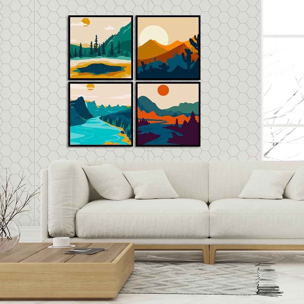 Kit de Pintura por Números FQOVKYN Atardecer 20x20 cm