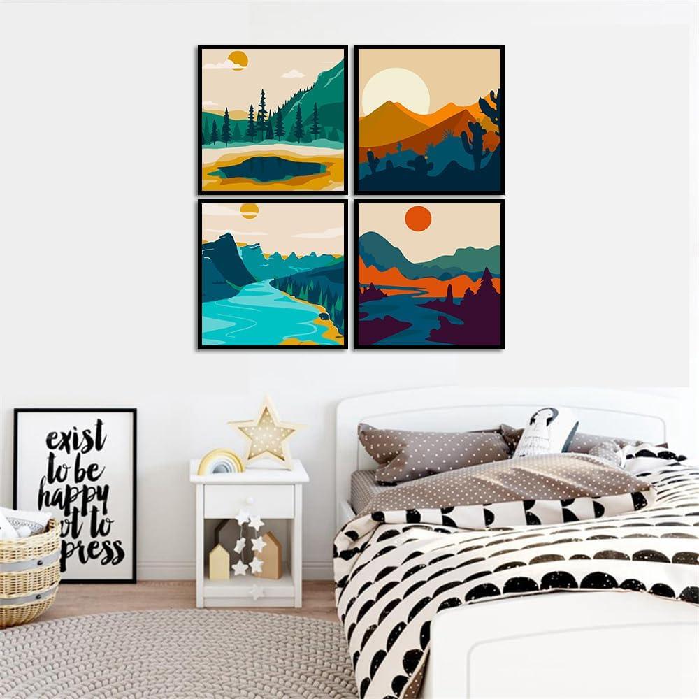 Kit de Pintura por Números FQOVKYN Atardecer 20x20 cm