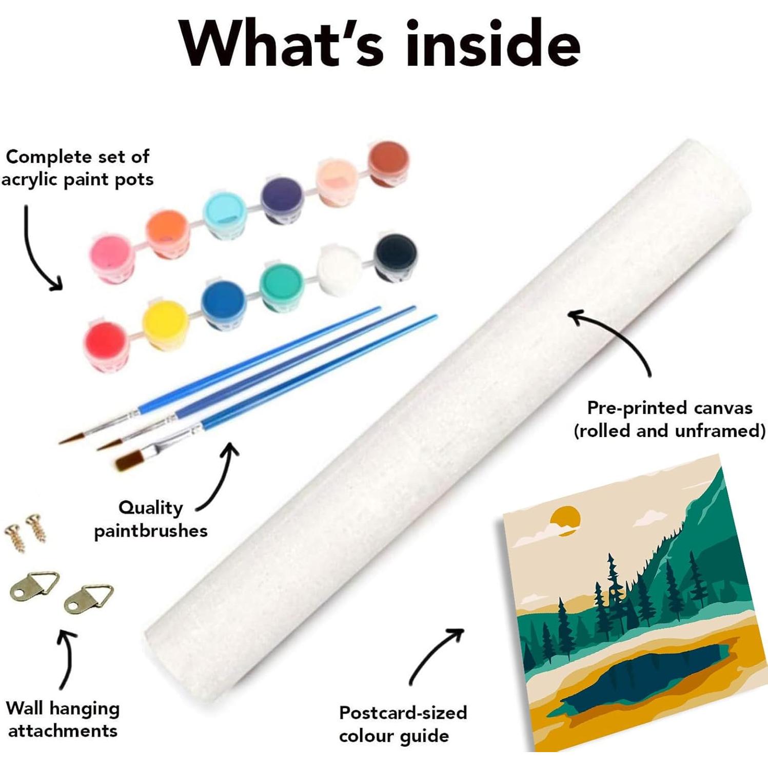 Kit de Pintura por Números FQOVKYN Atardecer 20x20 cm