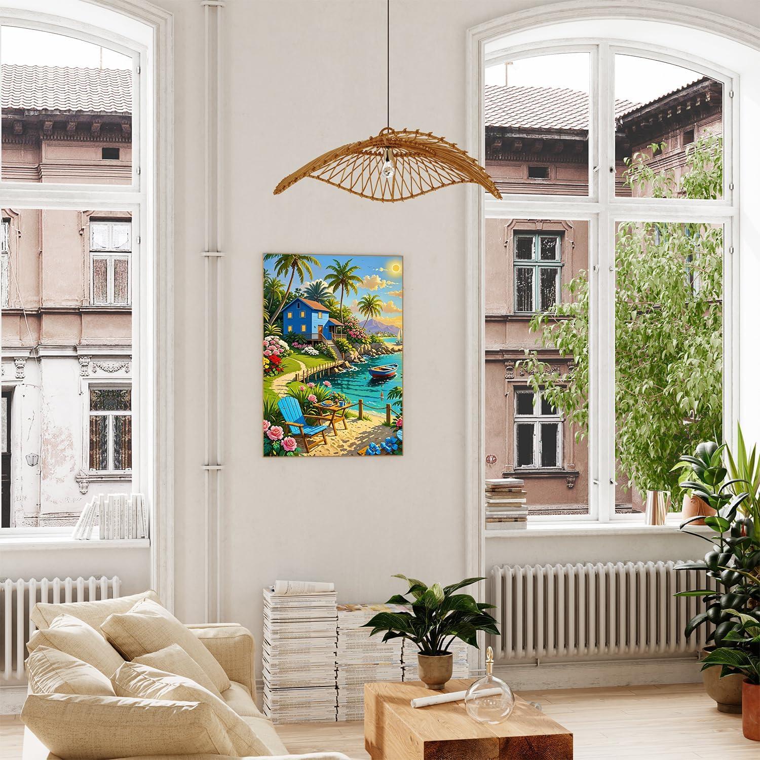 Kit de Pintura por Números Xcemhil Casa de Playa 40.6x50.8cm