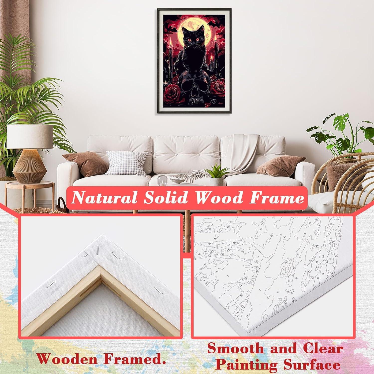 Kit de Pintura por Números Skyboda Gato Negro 30x20cm