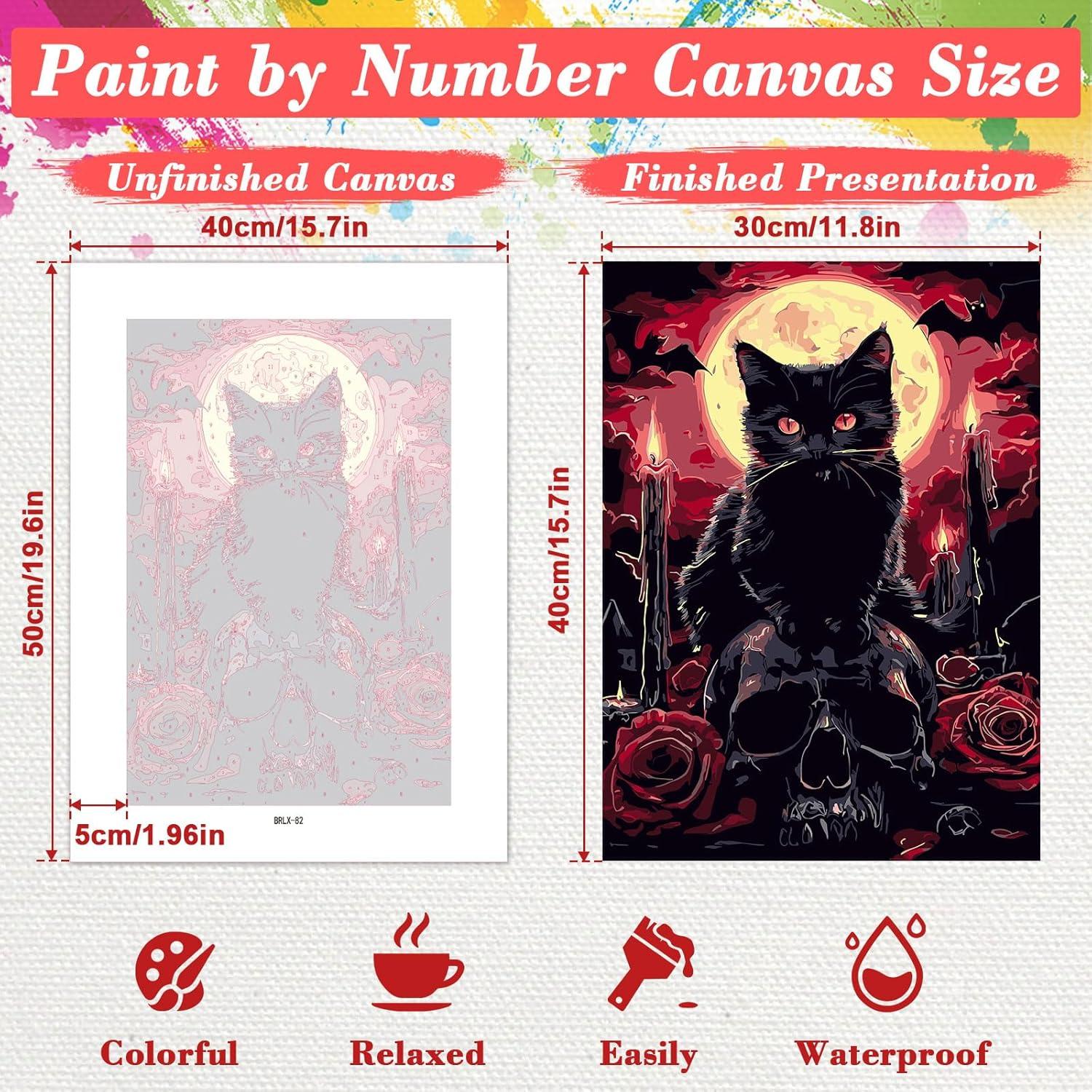 Kit de Pintura por Números Skyboda Gato Negro 30x20cm