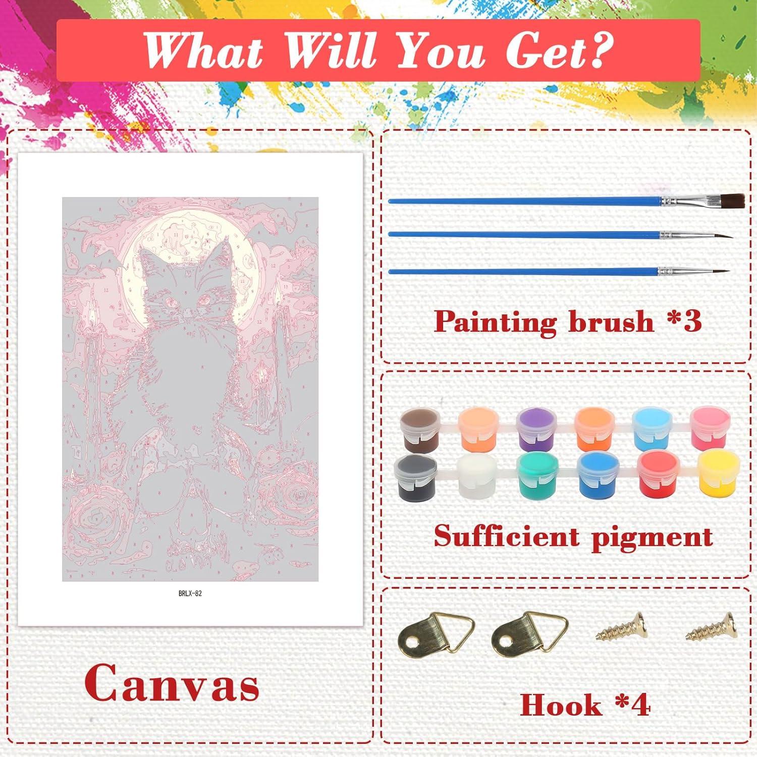 Kit de Pintura por Números Skyboda Gato Negro 30x20cm