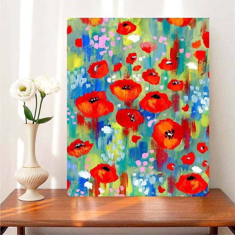 Kit de Pintura por Números ShineSnow Amapolas 40.6x50.8 cm