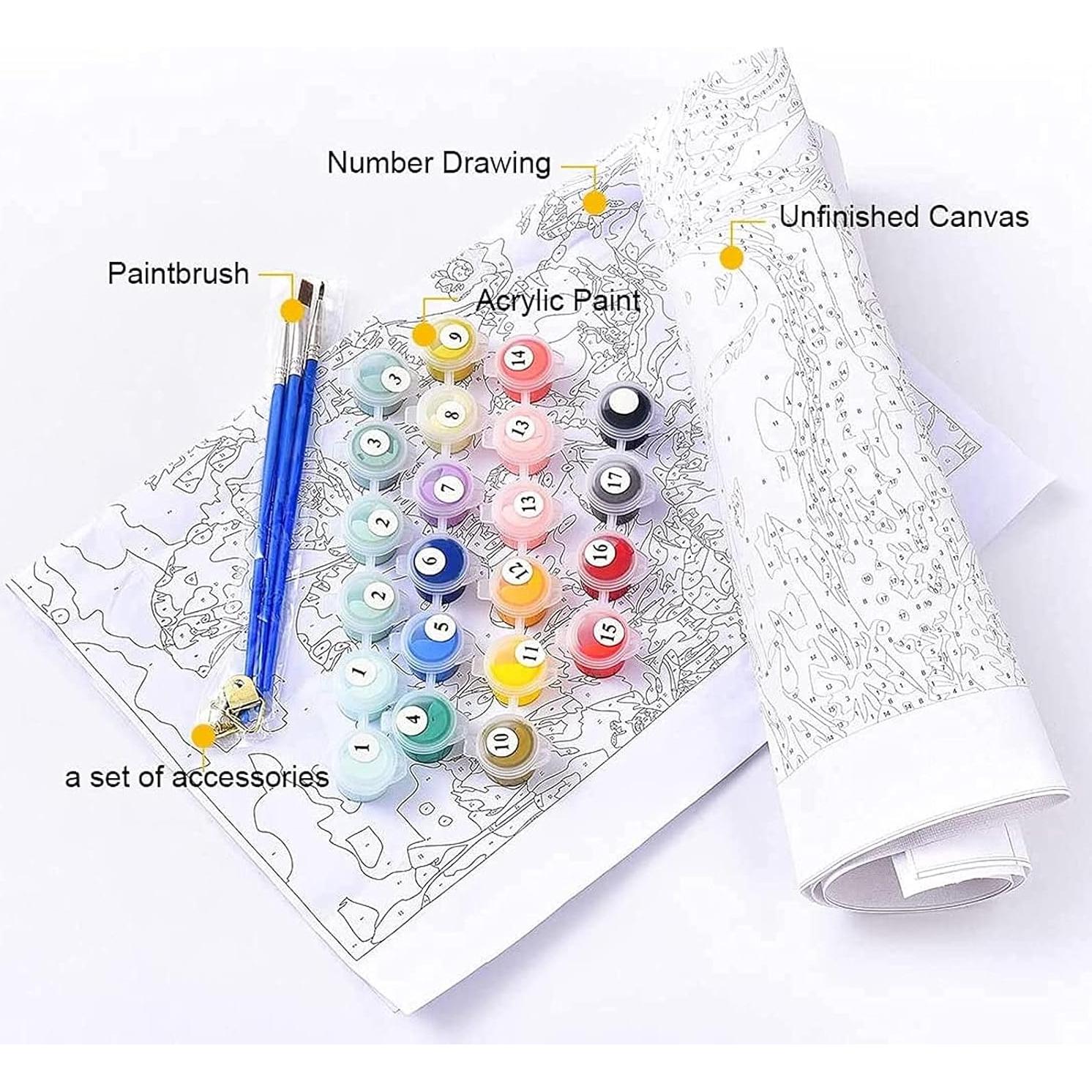 CAYUDEN Pintar por Números Adultos 40x50 cm Flores Acrílicas