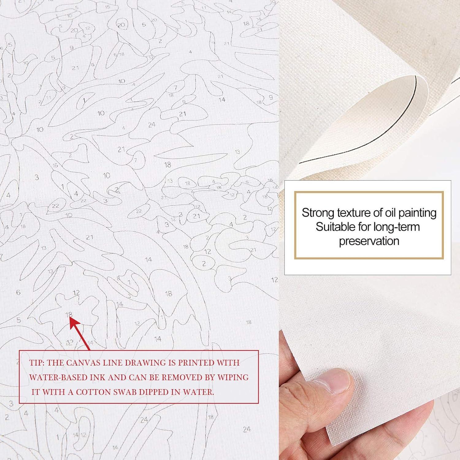 CAYUDEN Pintar por Números Adultos 40x50 cm Flores Acrílicas