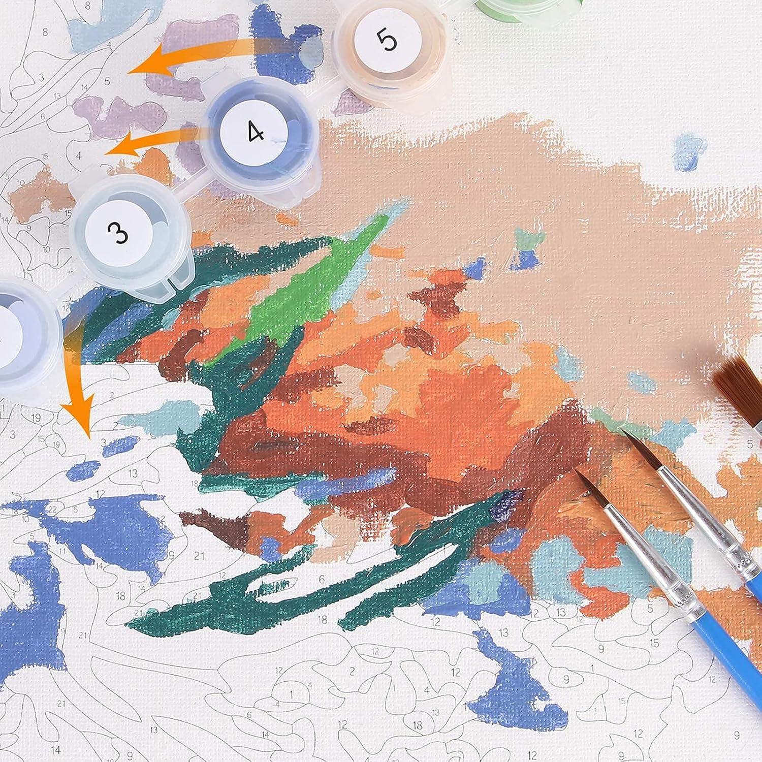 CAYUDEN Pintar por Números Adultos 40x50 cm Flores Acrílicas