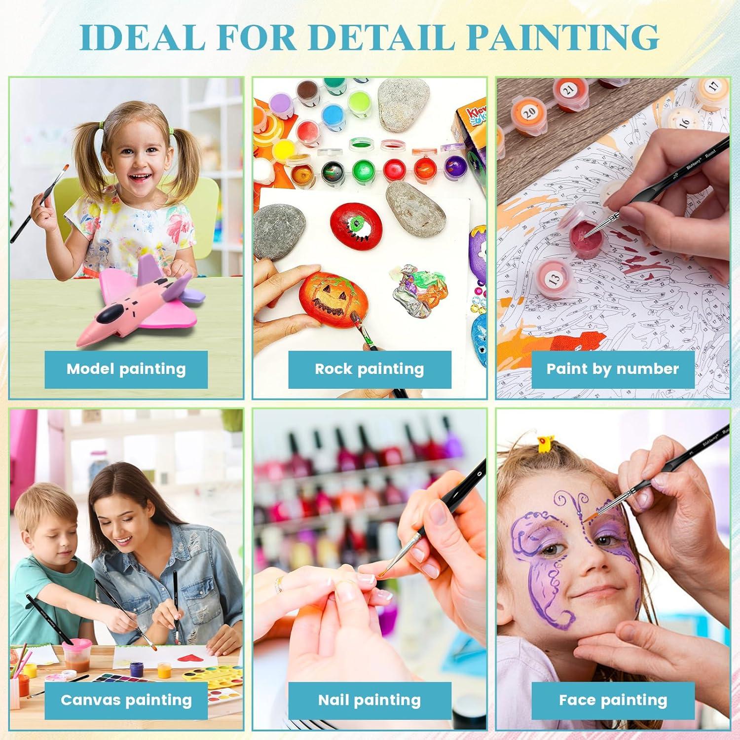 Juego de 12 Pinceles de Pintura en Miniatura Blablaovy - Detalle Preciso