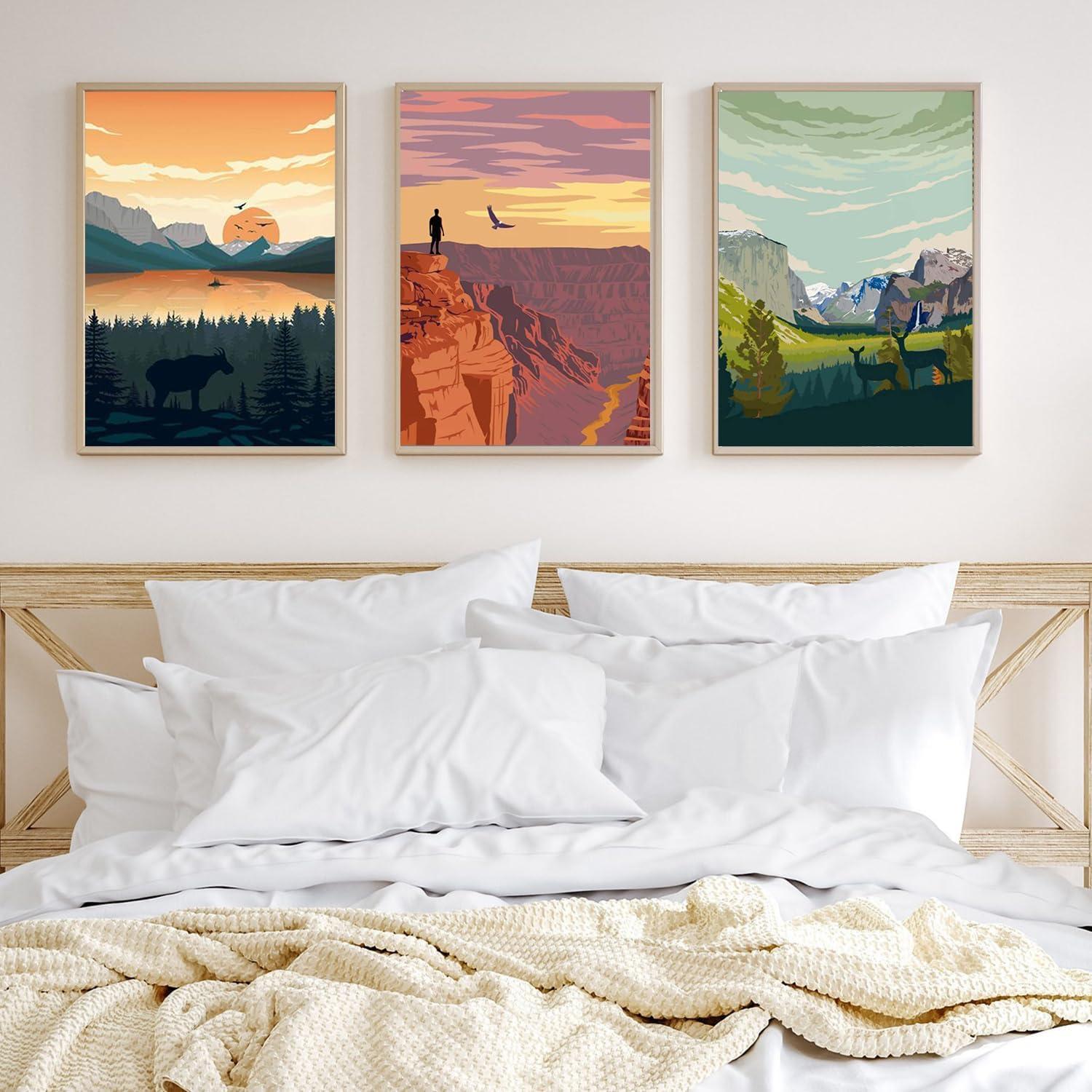 Kit de Pintar por Números HOIYLDS 6 Paquetes Adultos 24.9x35.1cm