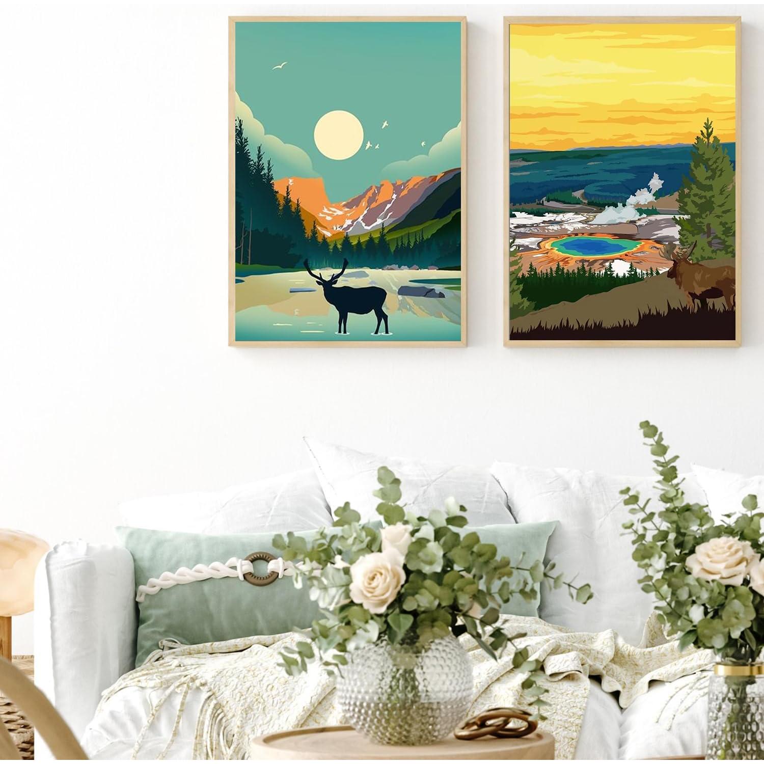 Kit de Pintar por Números HOIYLDS 6 Paquetes Adultos 24.9x35.1cm