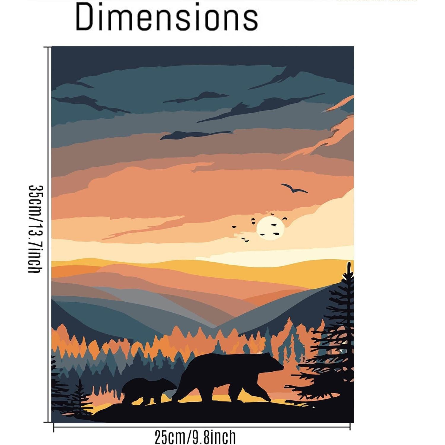 Kit de Pintar por Números HOIYLDS 6 Paquetes Adultos 24.9x35.1cm