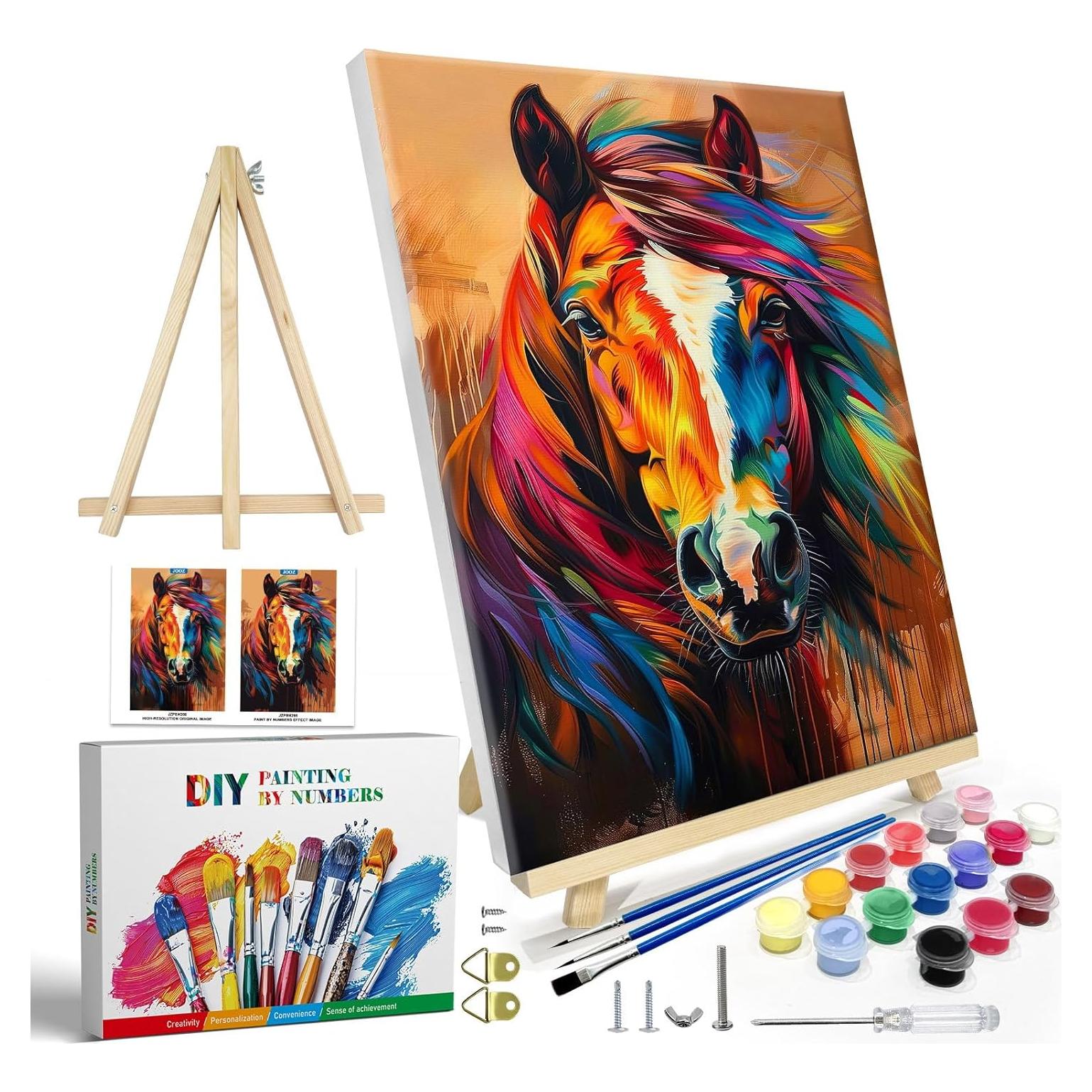Kit de Pintura por Números JOOZ Adultos 20x30 cm Caballo