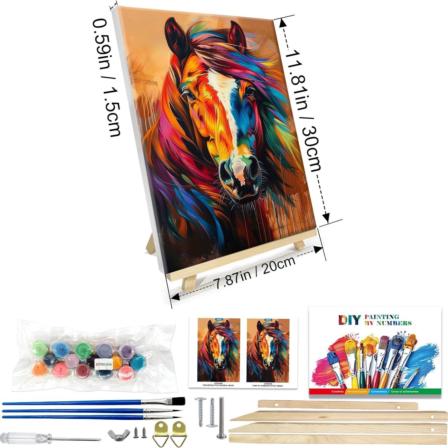 Kit de Pintura por Números JOOZ Adultos 20x30 cm Caballo
