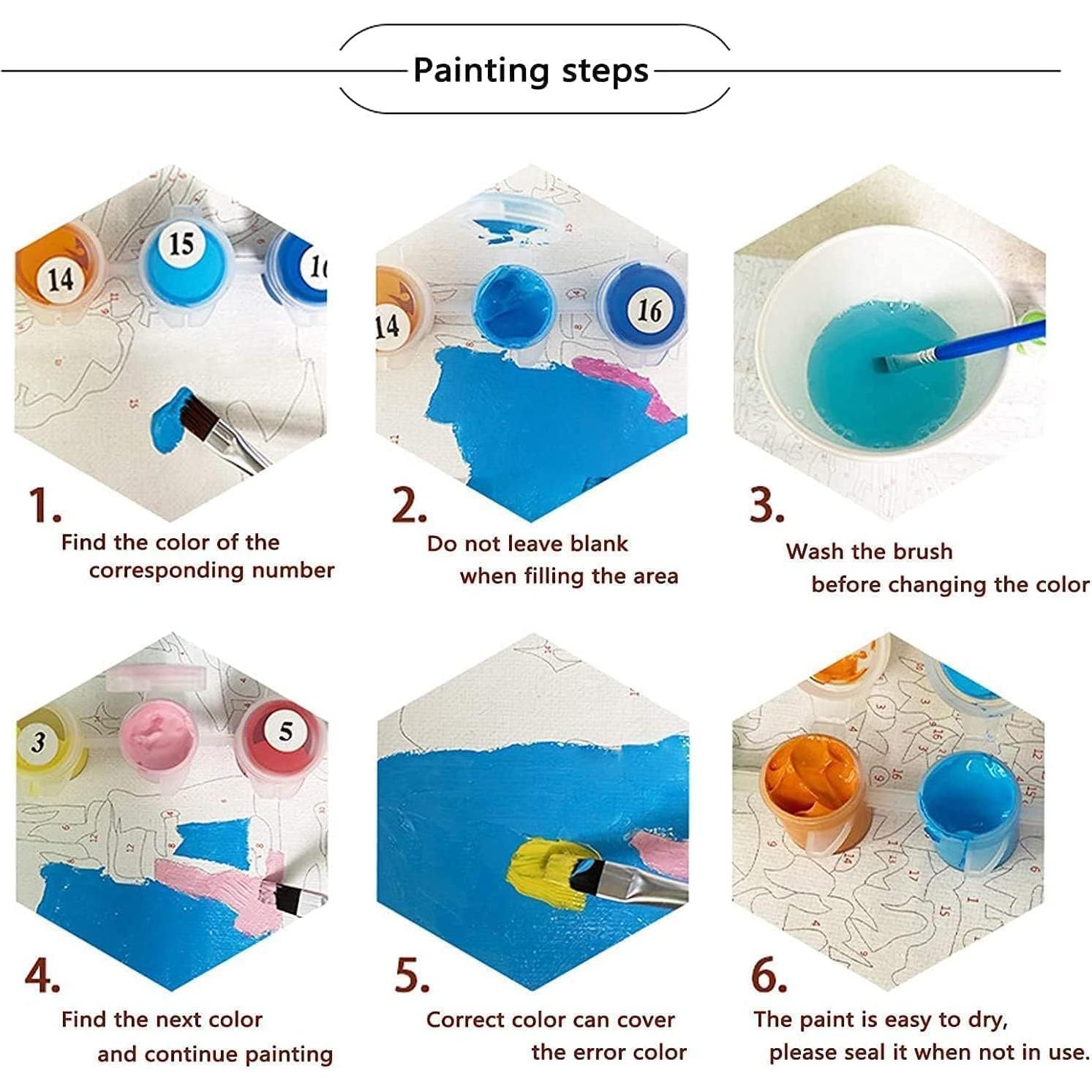 Kit de Pintura por Números ARPADAMO Gato Negro 4 Piezas