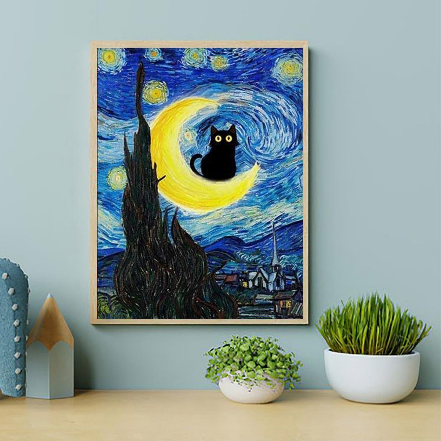 Kit de Pintura por Números ARPADAMO Gato Negro 4 Piezas