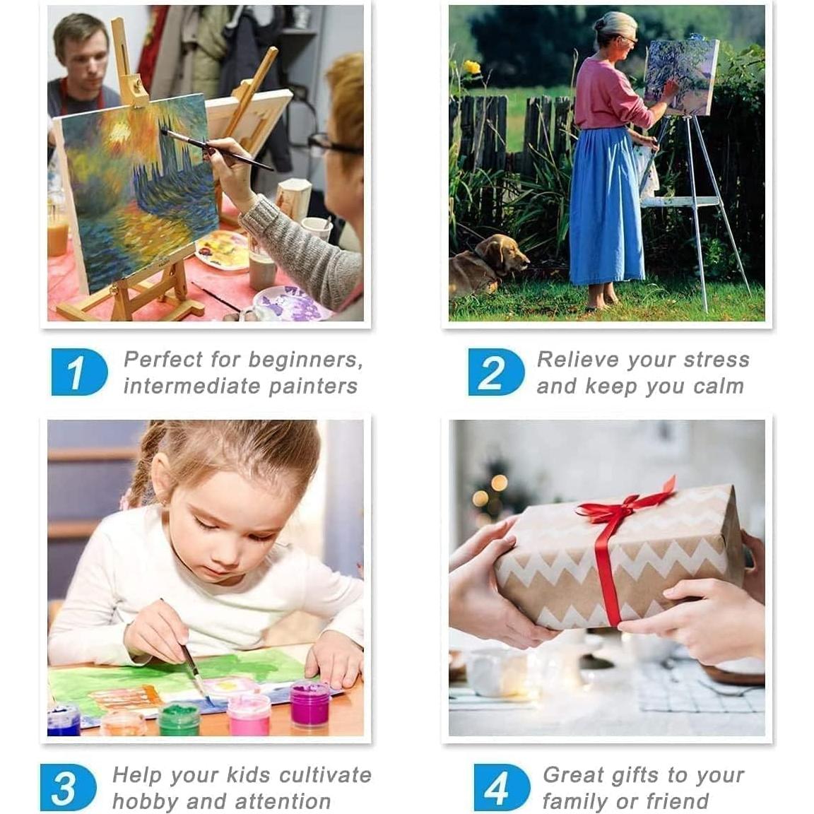 Kit de Pintura por Números ARPADAMO Gato Negro 4 Piezas