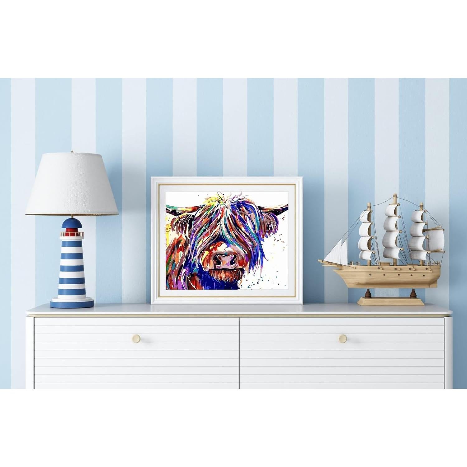 Kit de Pintura por Números HKLIOPU Vaca Colorida 30x30 cm