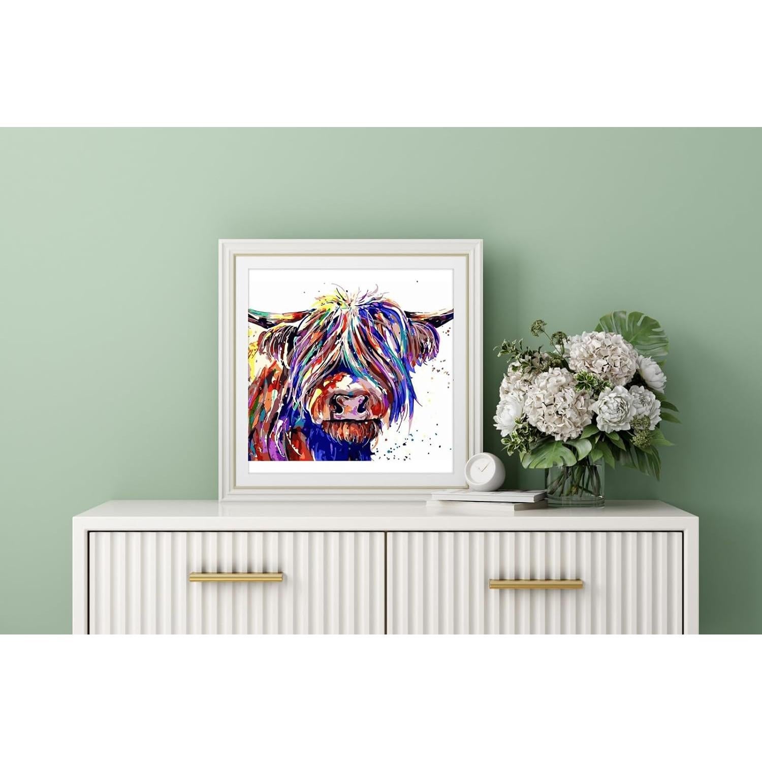 Kit de Pintura por Números HKLIOPU Vaca Colorida 30x30 cm