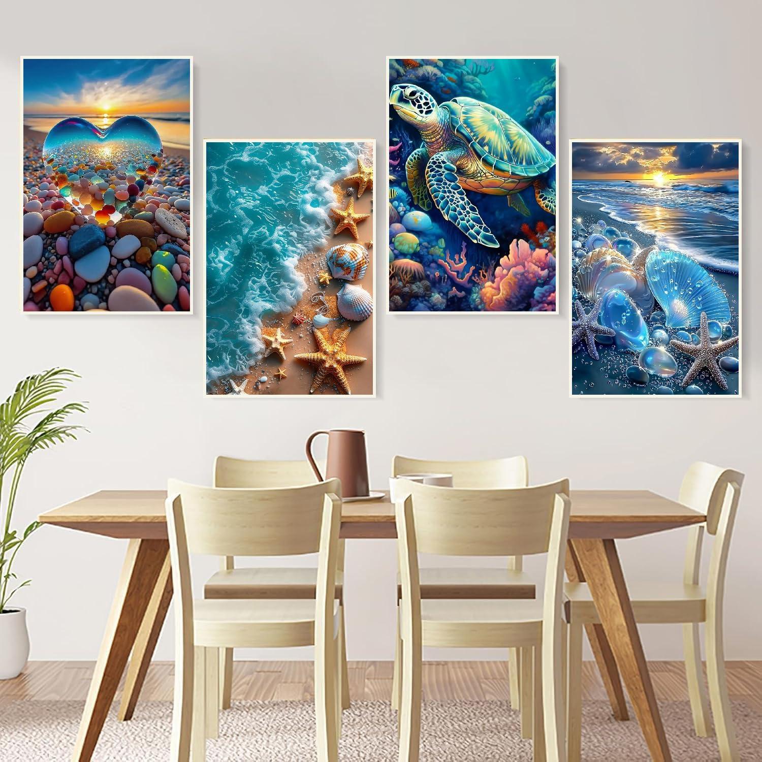 Kit de Pintura por Números Mrnsiet Playa 6 Piezas 20x30 cm