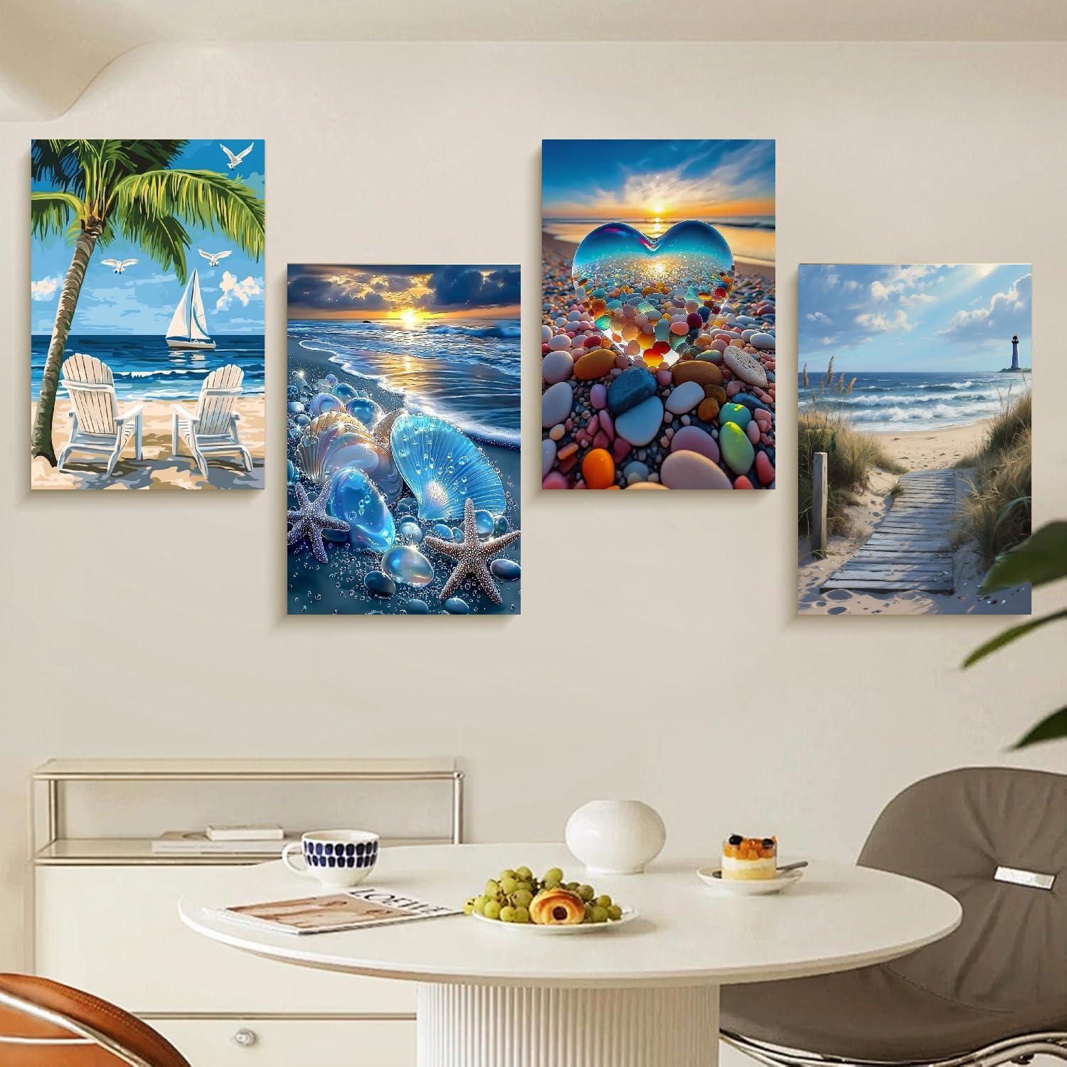 Kit de Pintura por Números Mrnsiet Playa 6 Piezas 20x30 cm