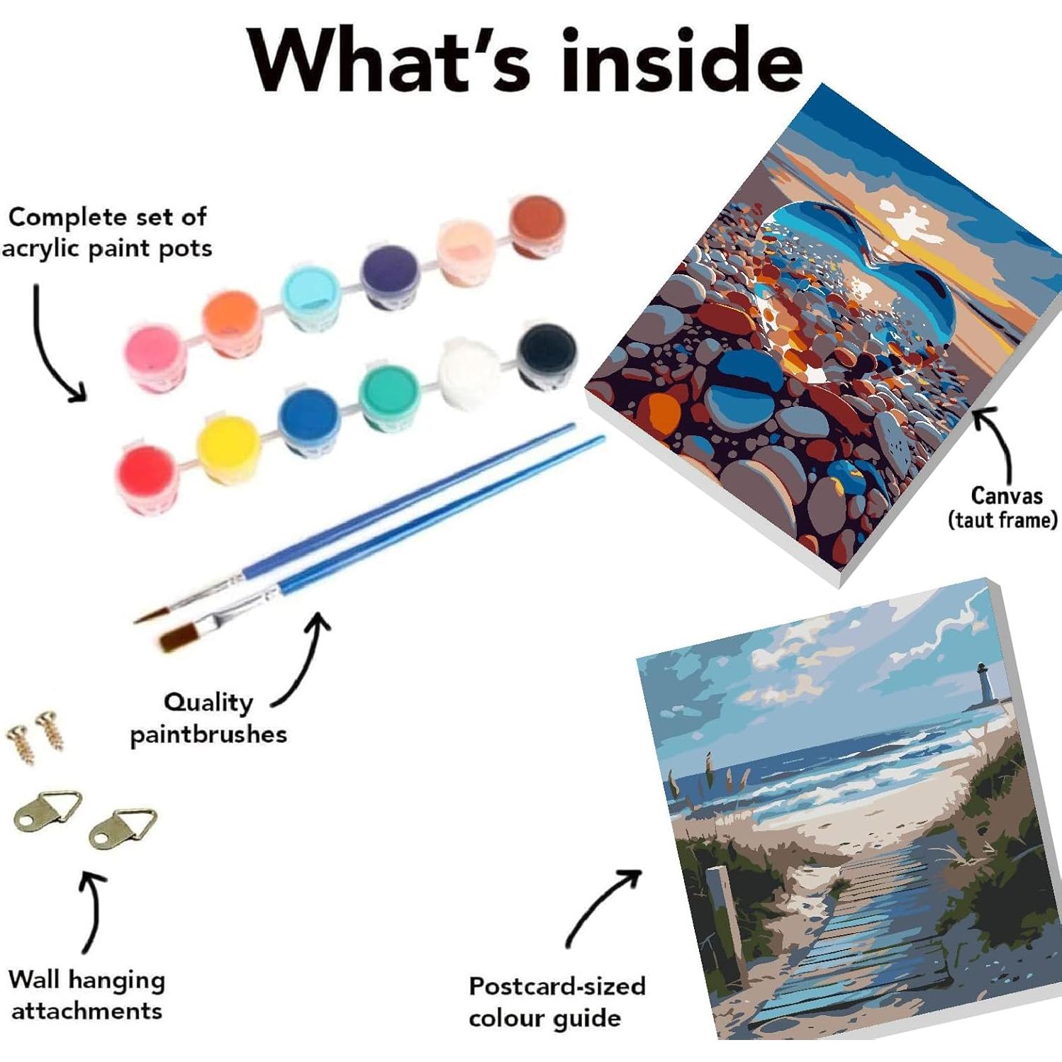 Kit de Pintura por Números Mrnsiet Playa 6 Piezas 20x30 cm