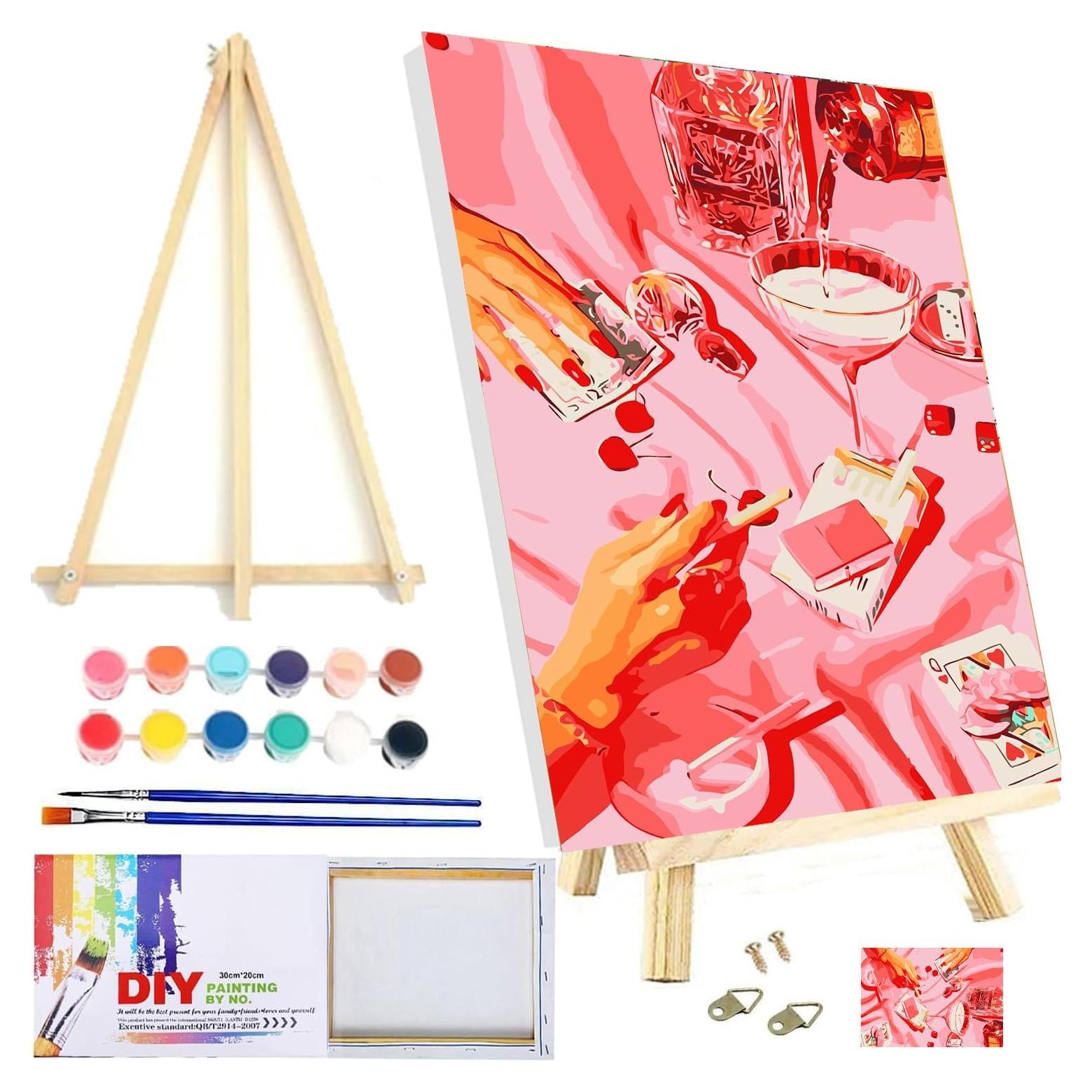 Kit de Pintura por Números Vintage MXCFZX 30x40 cm con Marco