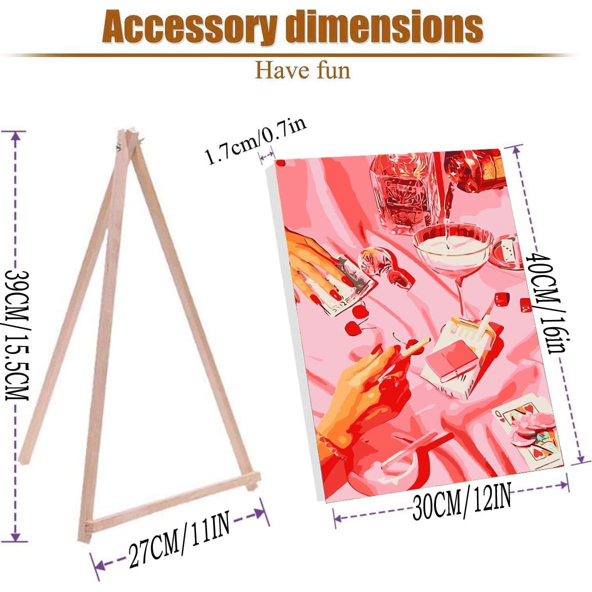 Kit de Pintura por Números Vintage MXCFZX 30x40 cm con Marco