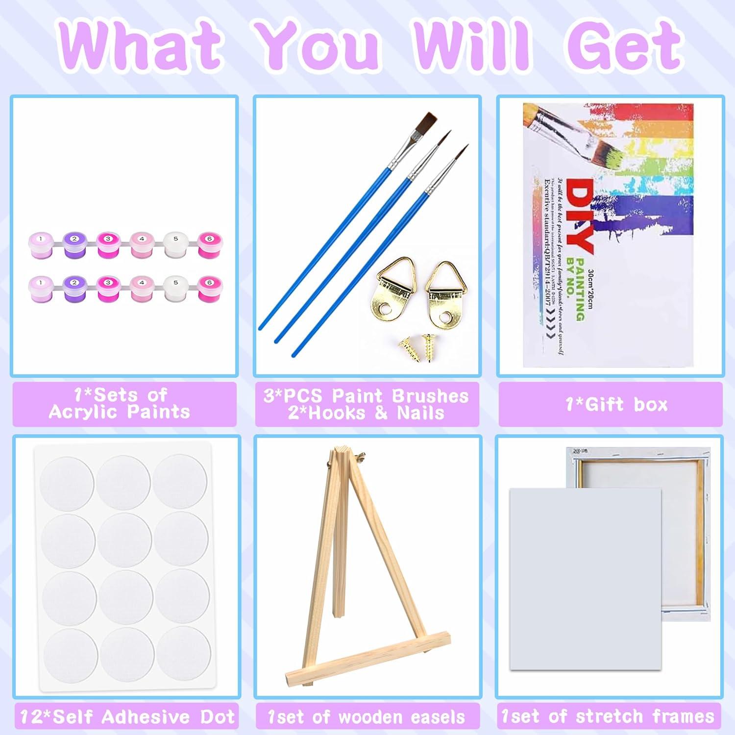 Kit de Pintura por Números Vintage MXCFZX 30x40 cm con Marco