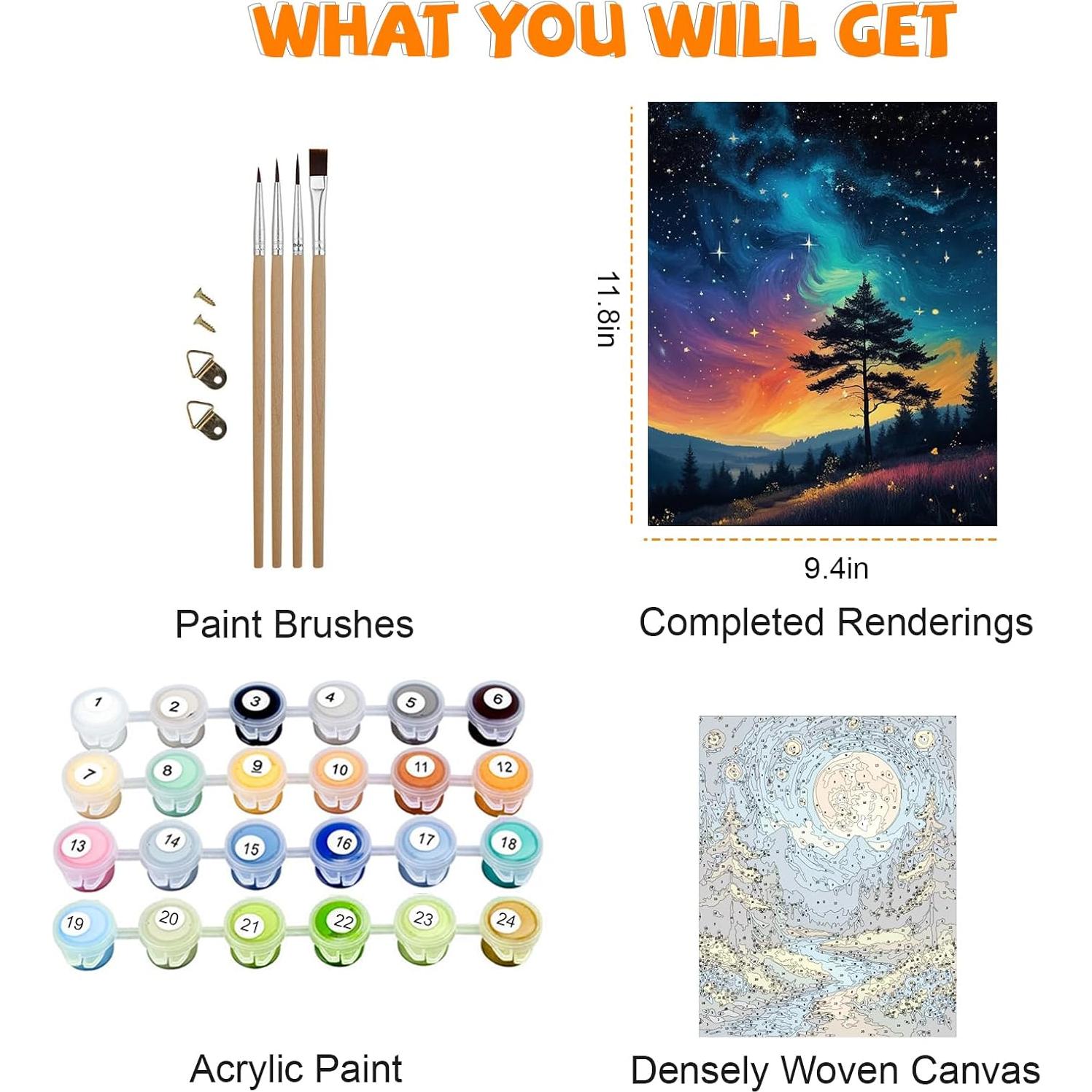 Kit de Pintura por Números Qoosea DIY Adultos 22.86x30.48cm