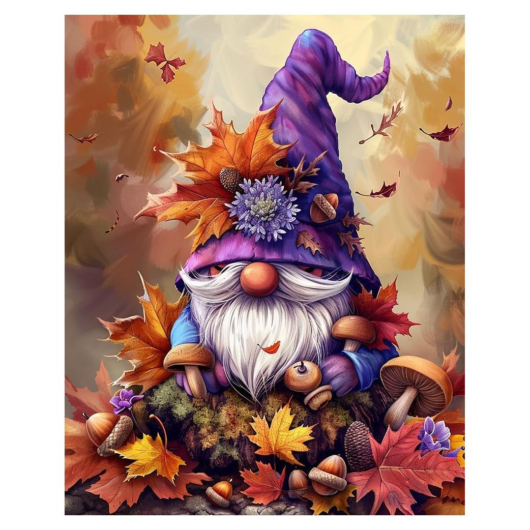 Kit Pintar por Números Genérico 40x50 cm Otoño Hojas y Hongos