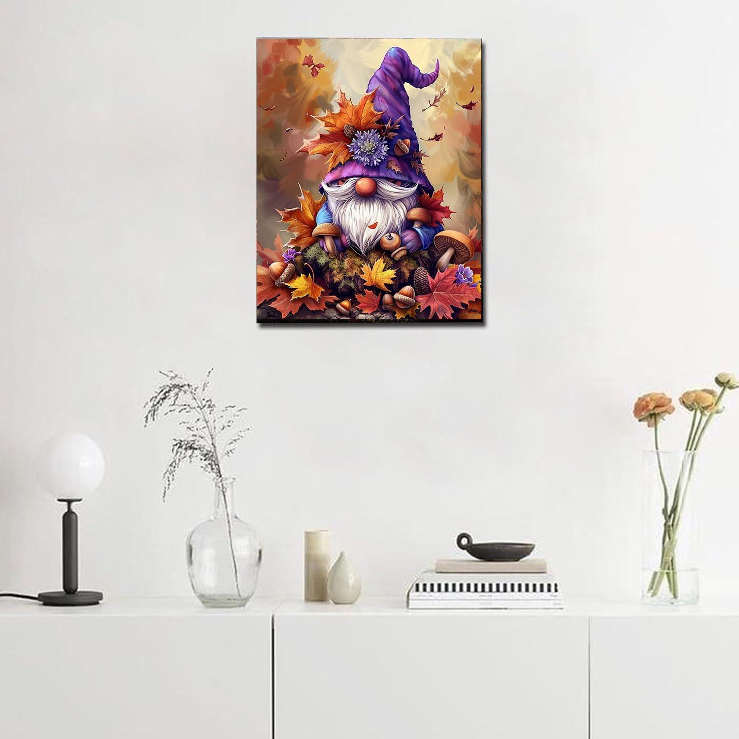 Kit Pintar por Números Genérico 40x50 cm Otoño Hojas y Hongos