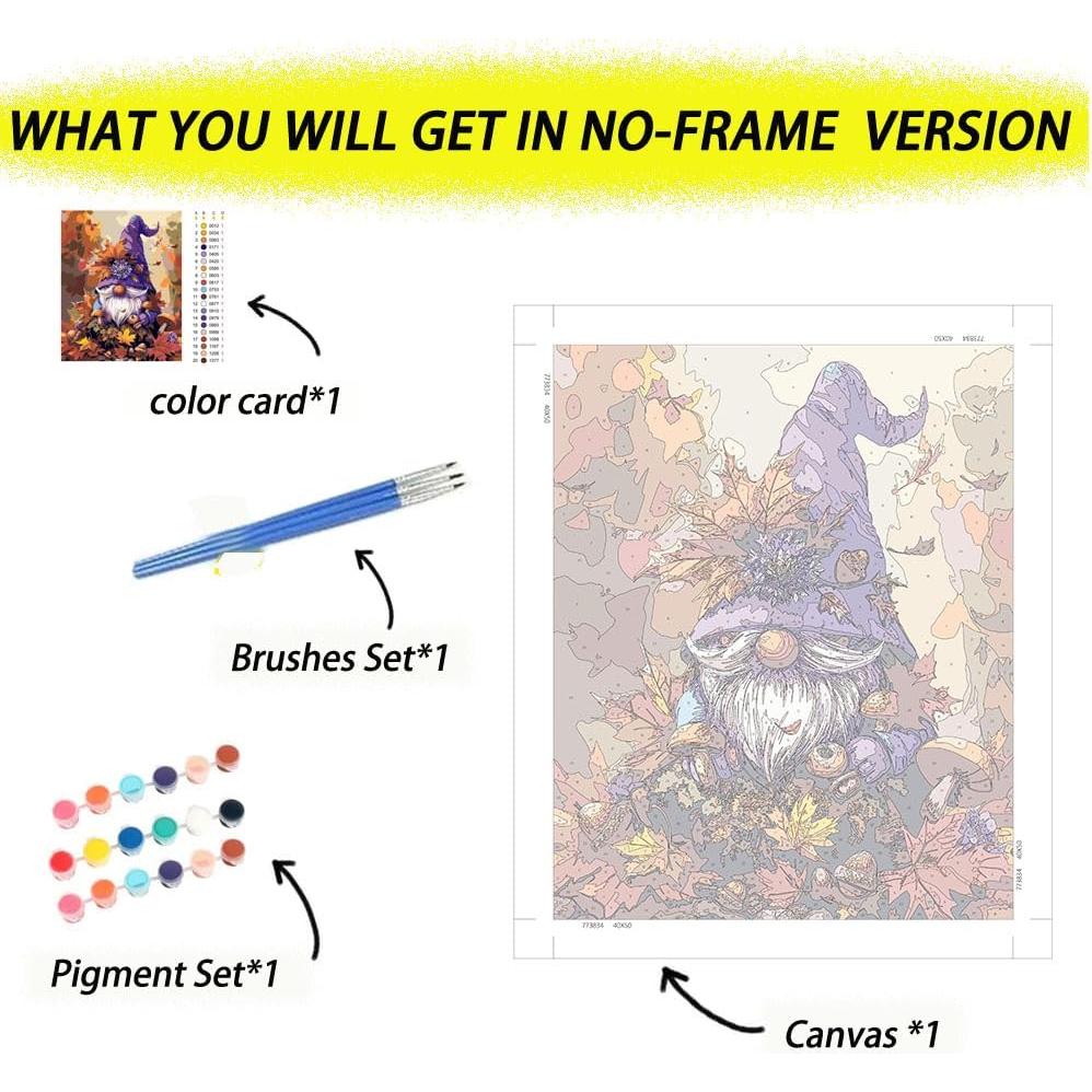 Kit Pintar por Números Genérico 40x50 cm Otoño Hojas y Hongos