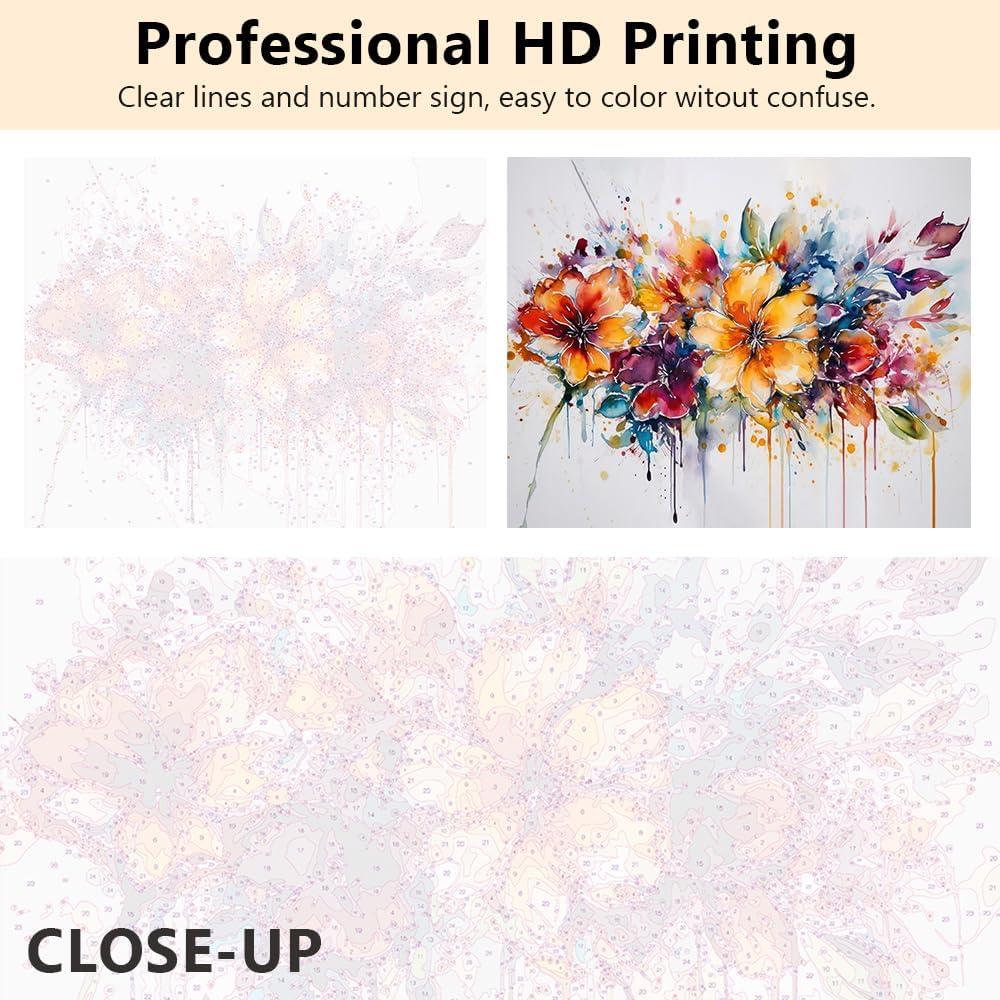 Kit de Pintar por Números TUMOVO 40.64x50.8 cm Floral