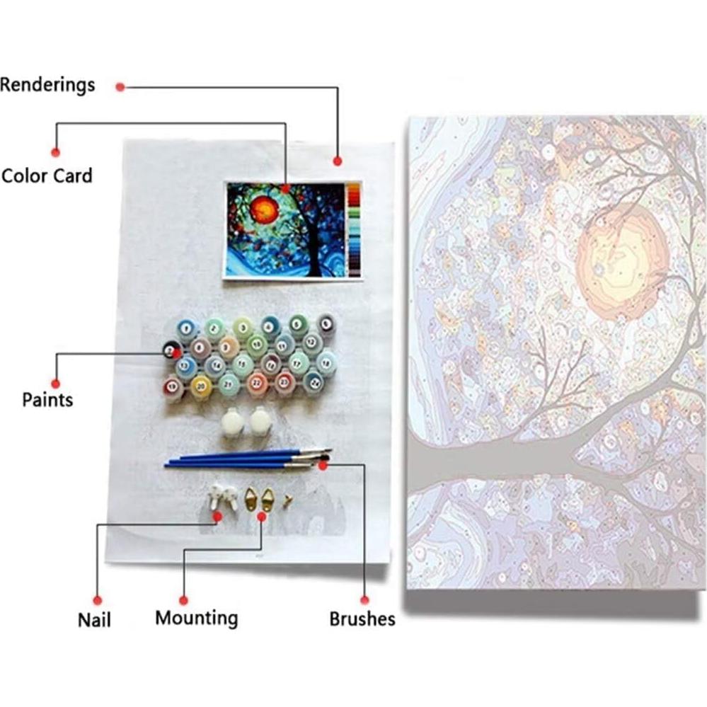 Pintar por Números MSTINGSHUN 40x50 cm Pollos Coloridos