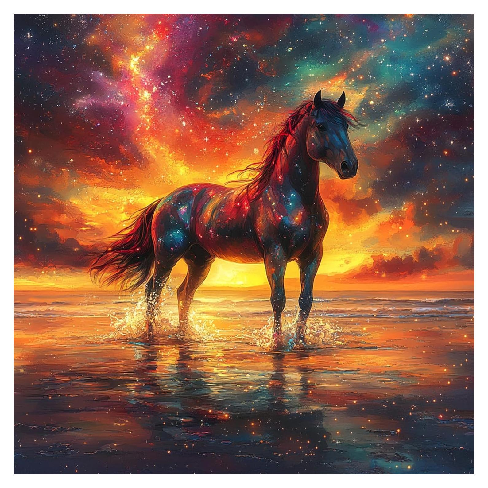 Kit de Pintura por Números NEWENMO Caballo 40x40 cm para Adultos