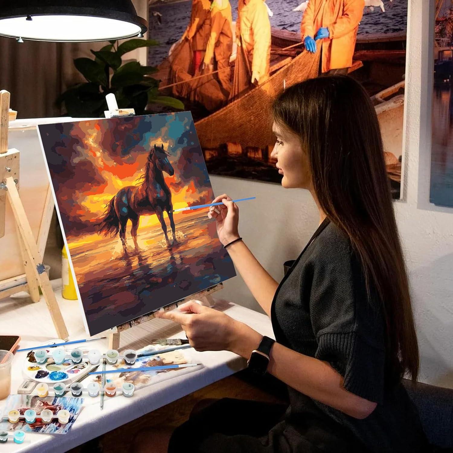 Kit de Pintura por Números NEWENMO Caballo 40x40 cm para Adultos