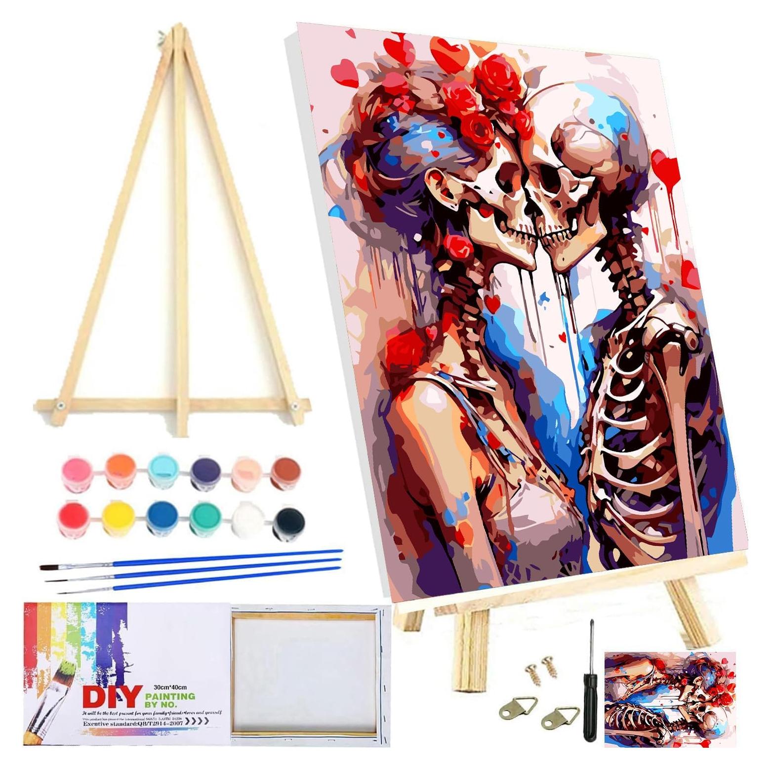 Kit de Pintura por Números Esqueleto 30x40cm igoodom