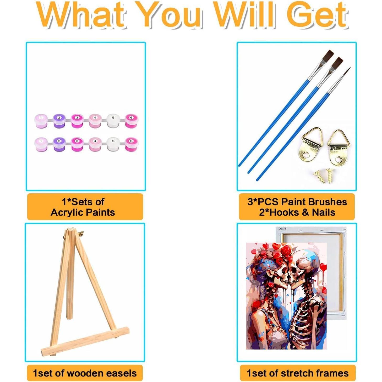 Kit de Pintura por Números Esqueleto 30x40cm igoodom