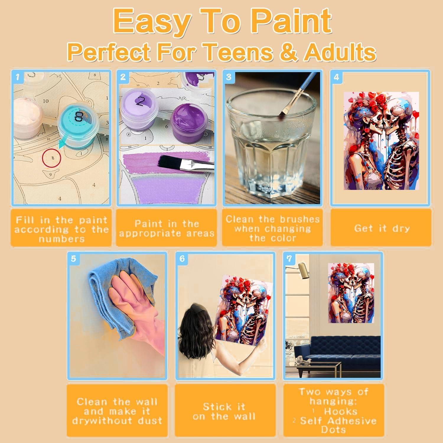 Kit de Pintura por Números Esqueleto 30x40cm igoodom