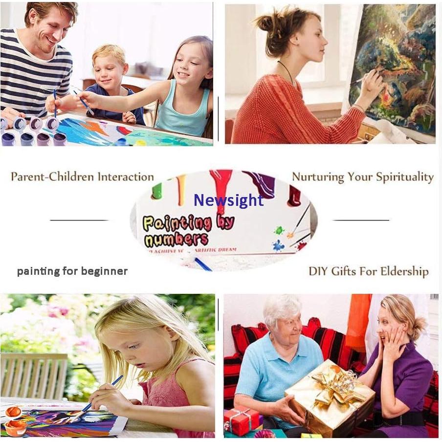 Kit de Pintar por Números Newsight 40x50 cm Acrílico Torre Eiffel