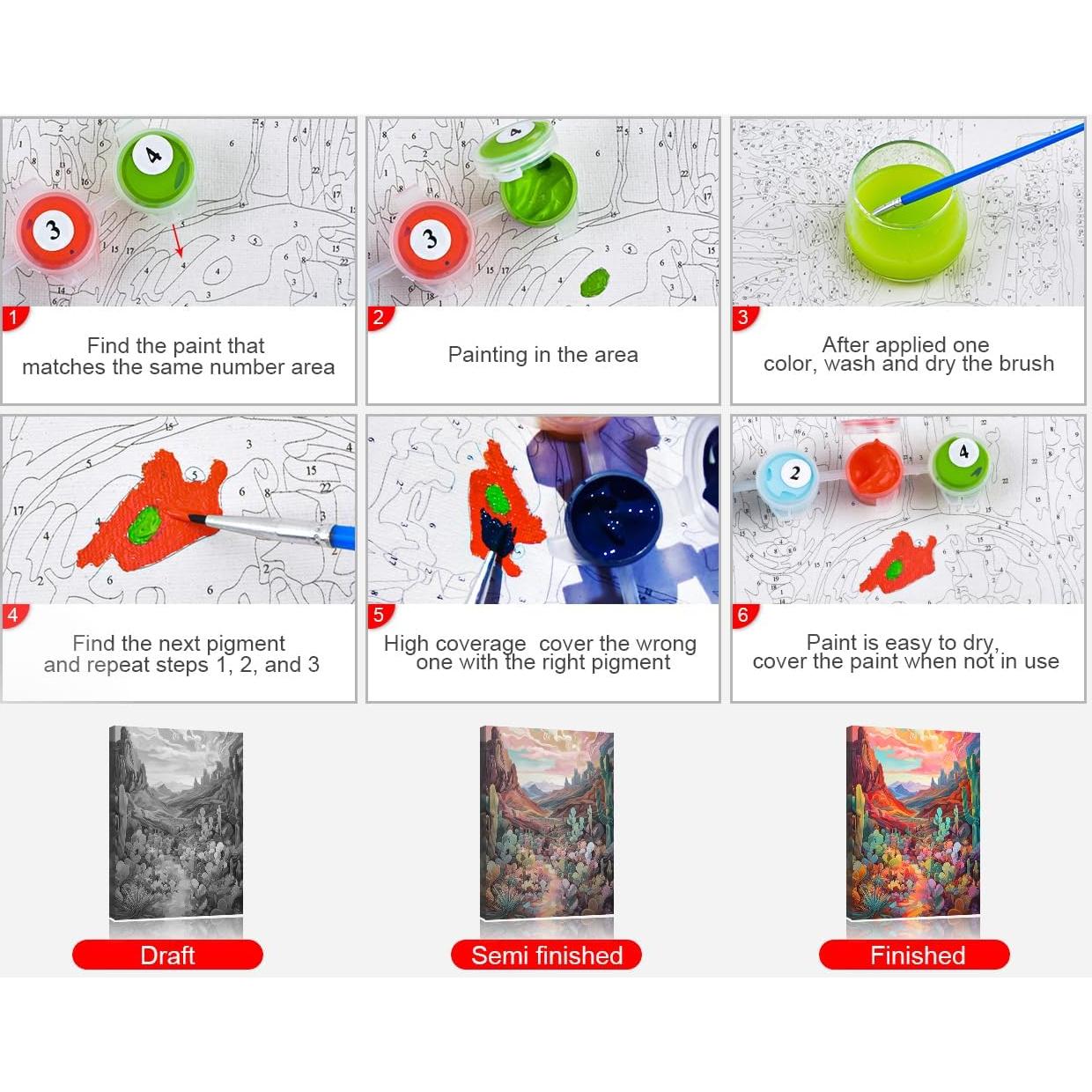 Kit de Pintura por Números TUMOVO 40x50 cm Suculentas