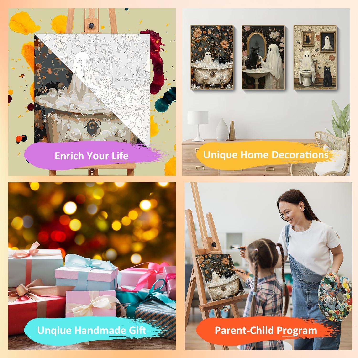 Kit de Pintura por Números Mandun Halloween 3 Pack 19.8x30 cm