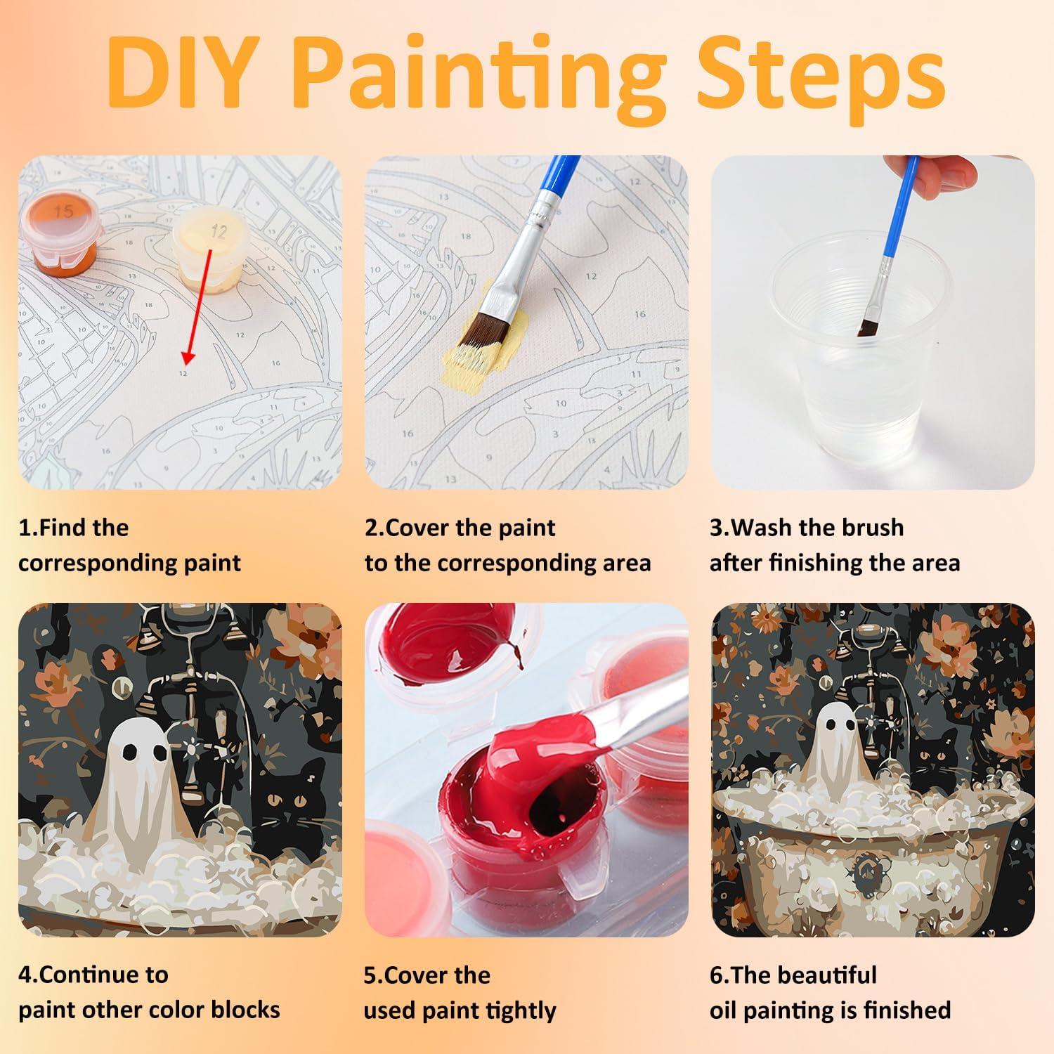 Kit de Pintura por Números Mandun Halloween 3 Pack 19.8x30 cm