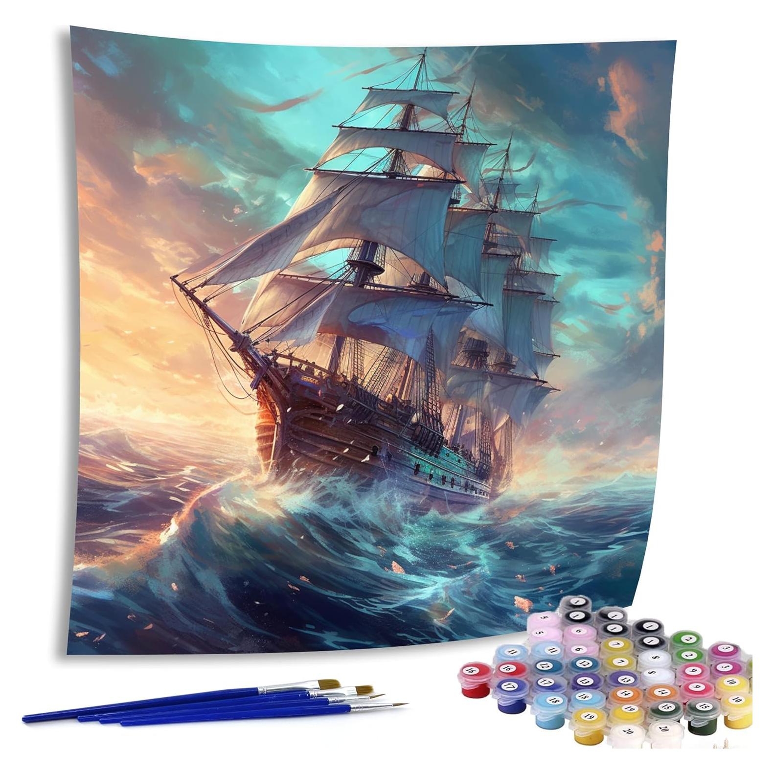 Kit de Pintura por Números Diymood 50.8x50.8 cm Barco