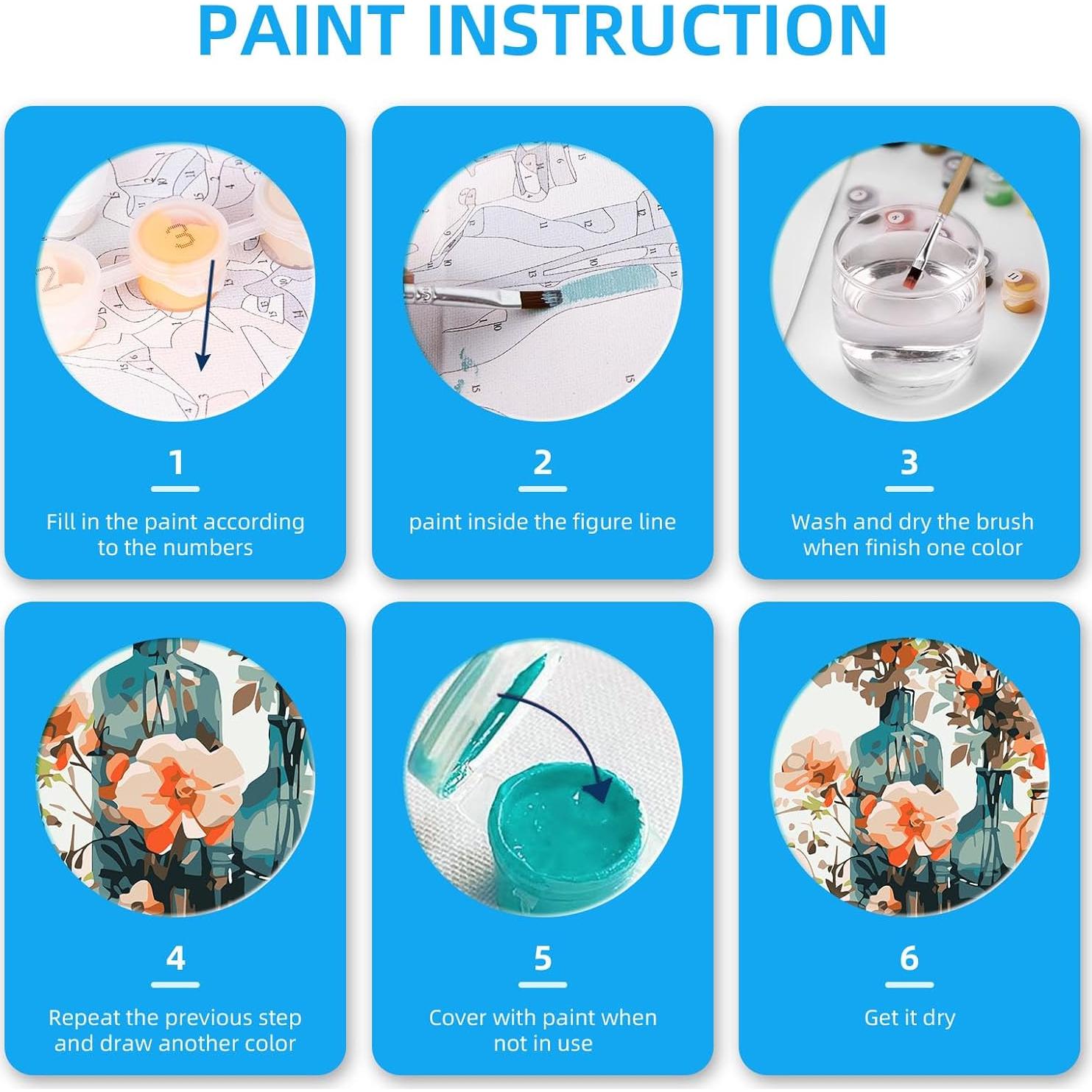 Kit de Pintura por Números EFOTIML 40.64x50.8 cm Jarrones